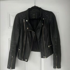 Zara Trafaluc Leather Moto Jacket - S